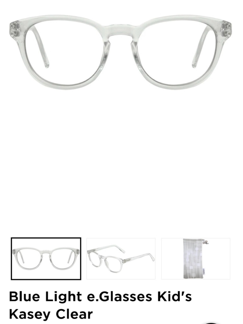 NEW Kids Foster Grant Kasey Clear Blue Light Glasses
